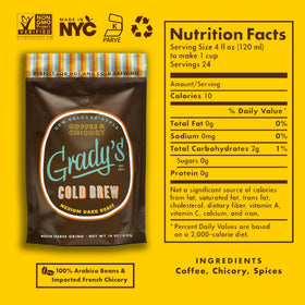 Grady's Cold Brew French press-ready blend for rich hot coffee