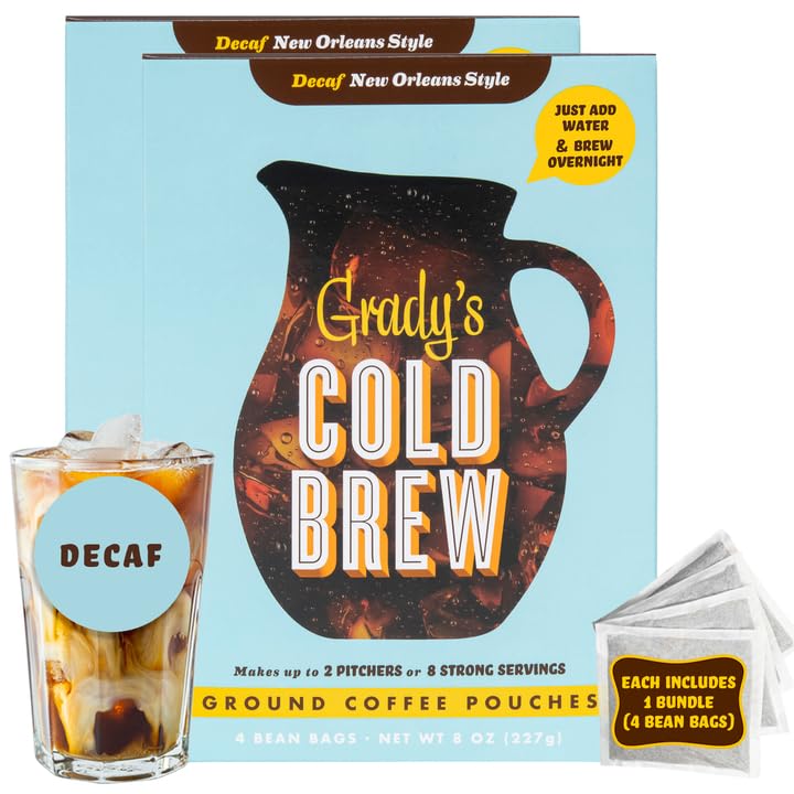 Grady’s Cold Brew New Orleans decaf chicory pack ready for easy cold steep.