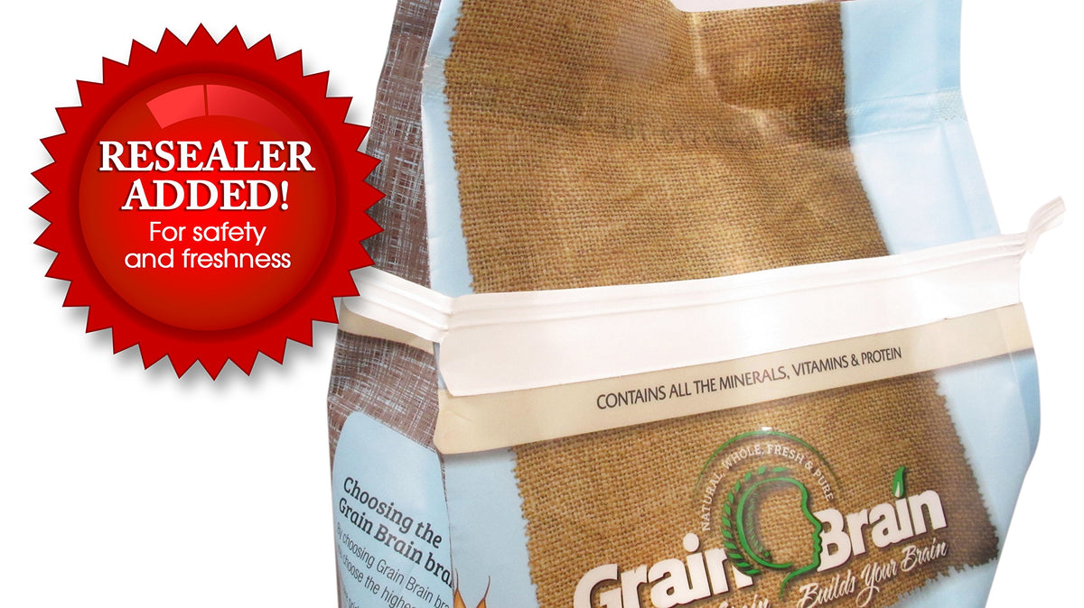 Grain Brain Spelt Flour being poured for precise recipe measurements