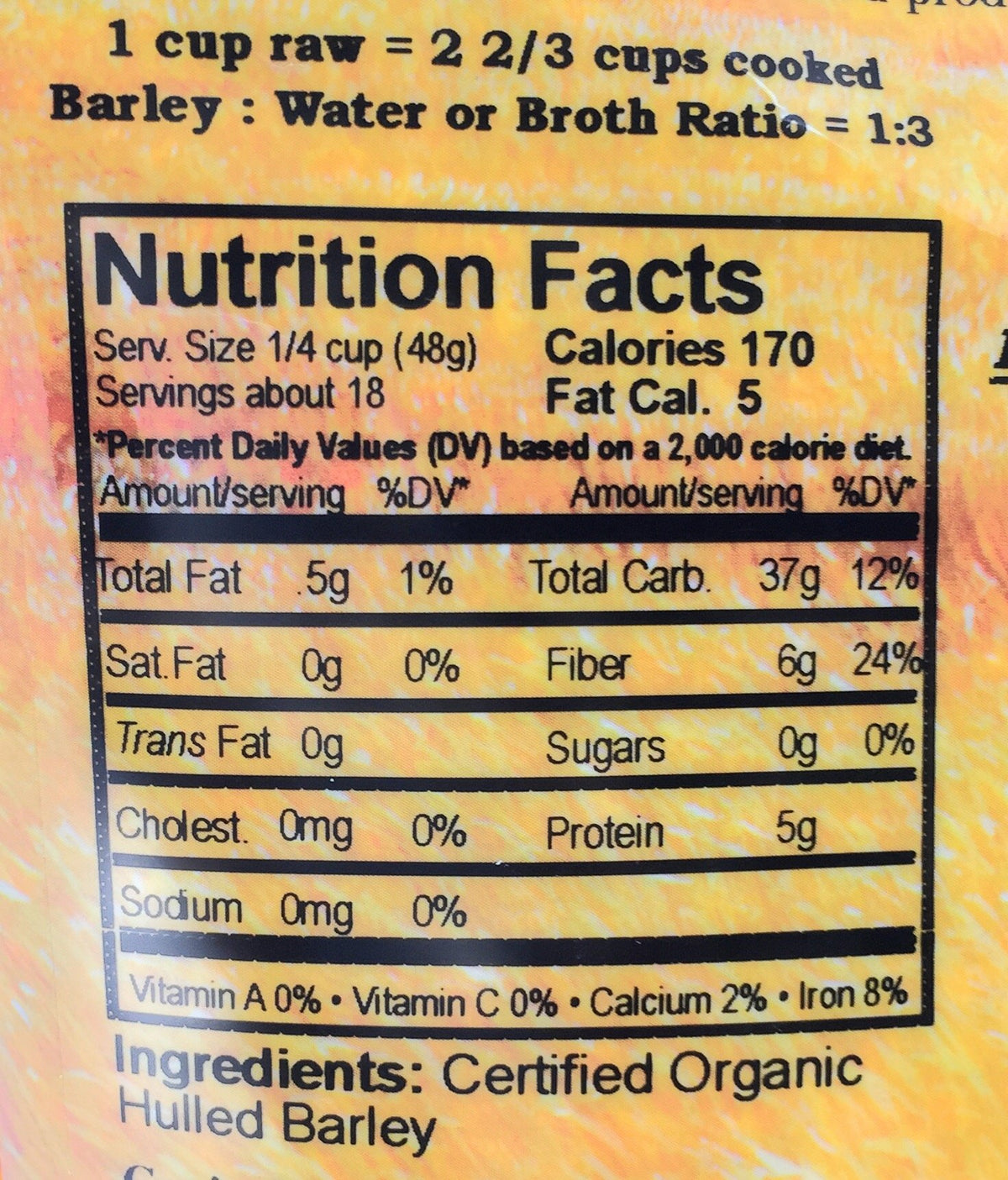 Hulled barley in a soup bowl from Grain Place Foods delivers hearty texture.