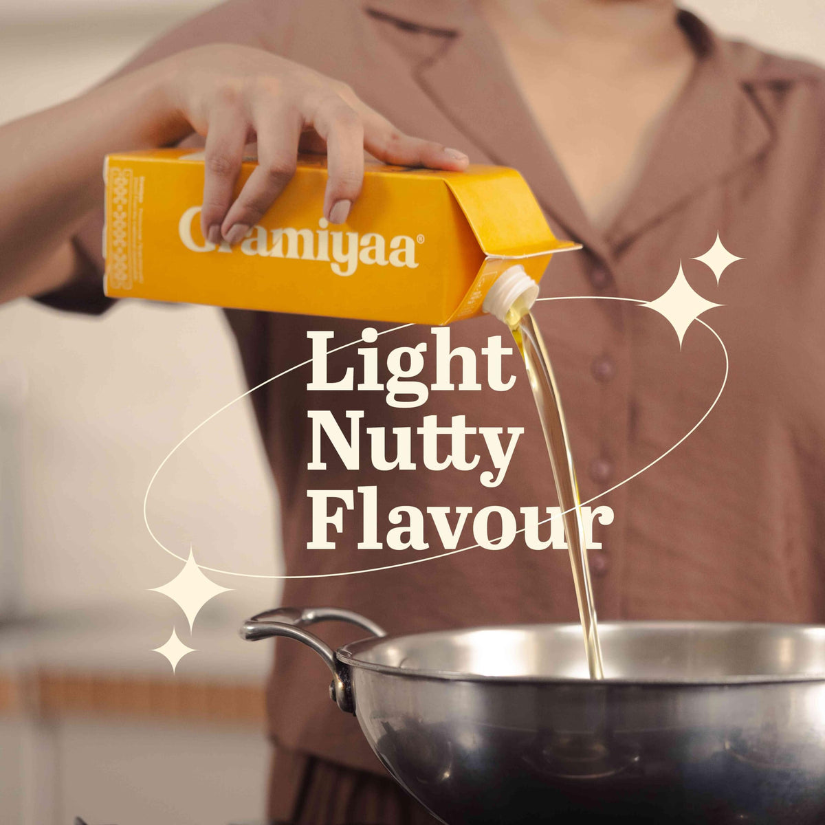 Gramiyaa zero trans fat peanut oil, healthier oil option for meals.
