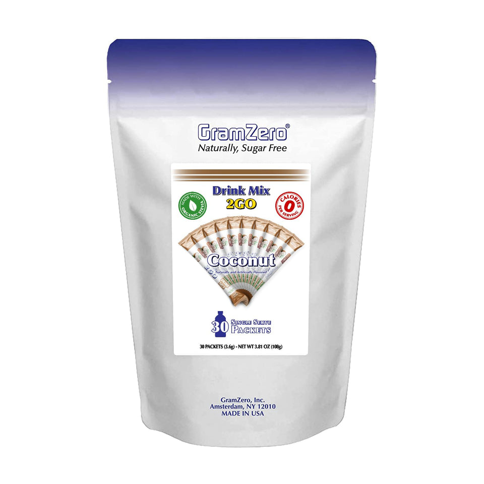 GramZero 2GO coconut stick dissolving in water for zero-calorie hydration