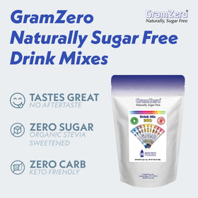 GramZero 2GO Sticks flavor assortment display with Keto-friendly options.