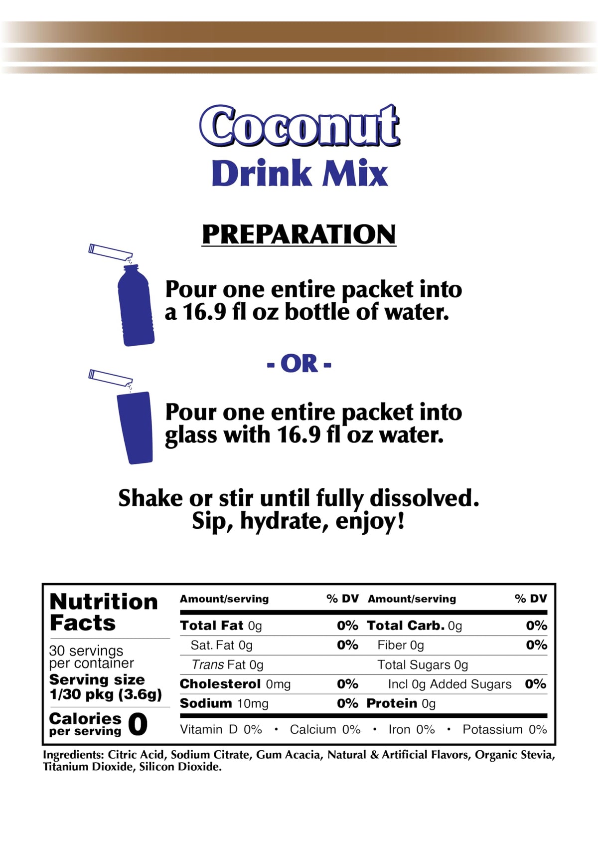 GramZero 2GO keto hydration on the go with coconut flavor