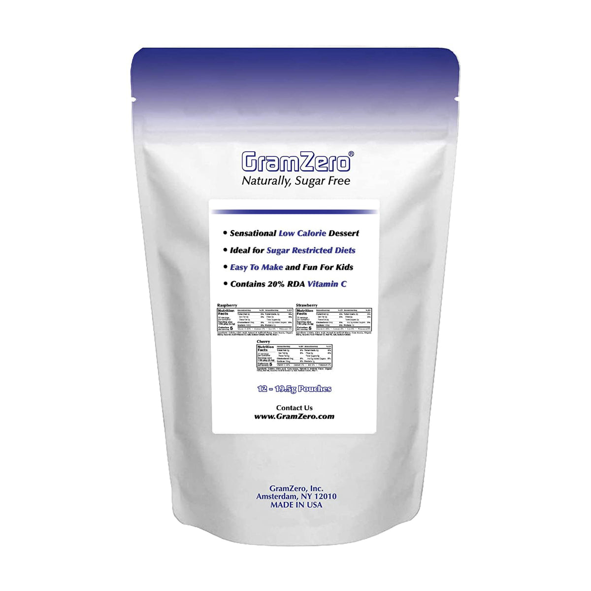 GramZero Berry Variety ready gelatin cup for convenient, ready-to-eat low-calorie treats