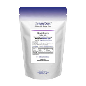GramZero Blackberry drink mix prepared glass showing zero-calorie beverage