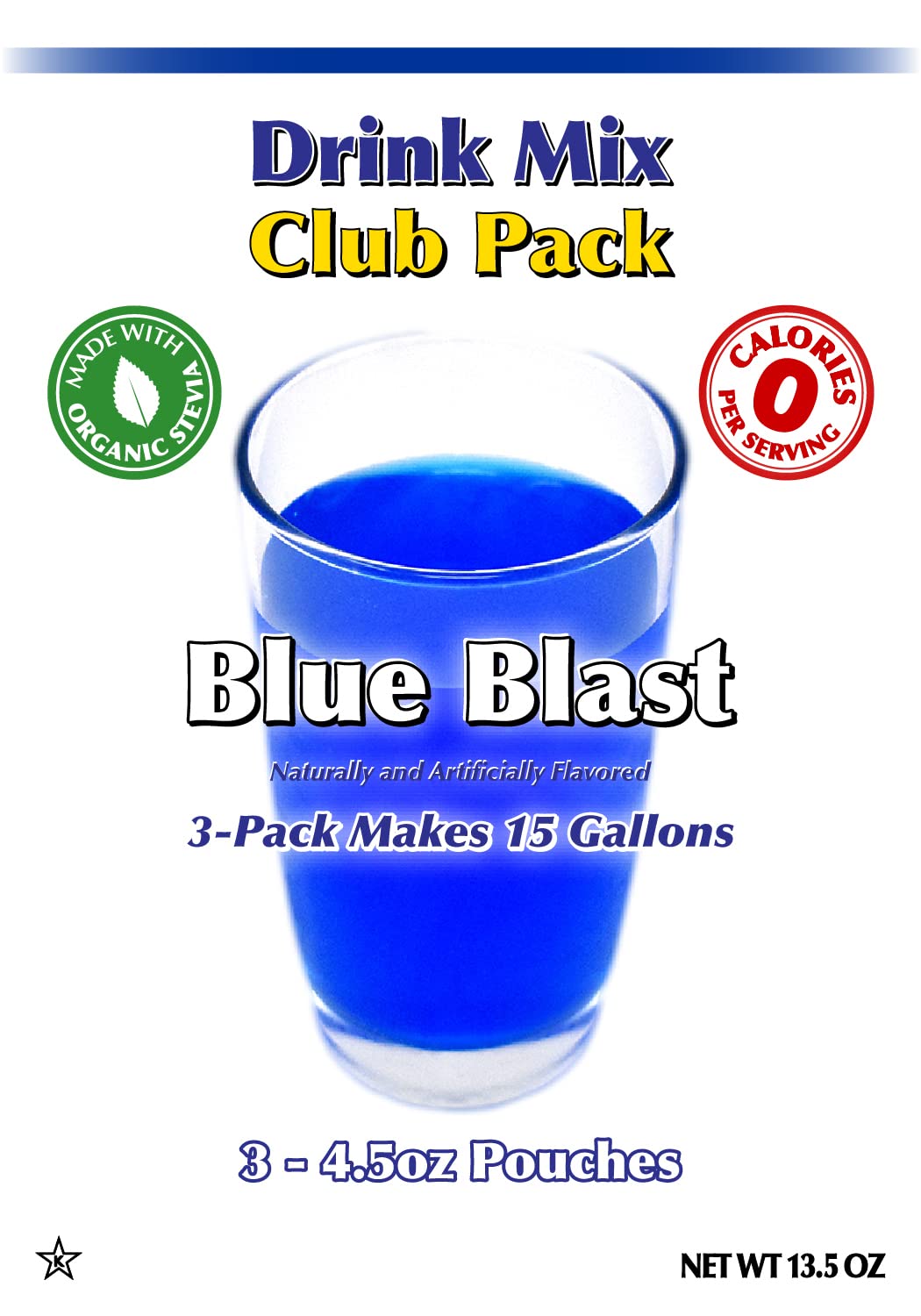 GramZero Blue Blast pack opened reveals convenient inner pouches for on-the-go mixing.