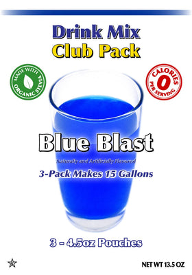 GramZero Blue Blast pack opened reveals convenient inner pouches for on-the-go mixing.