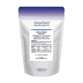 GramZero Blue Blast served with loaded tea highlights keto-friendly, sugar-free taste.