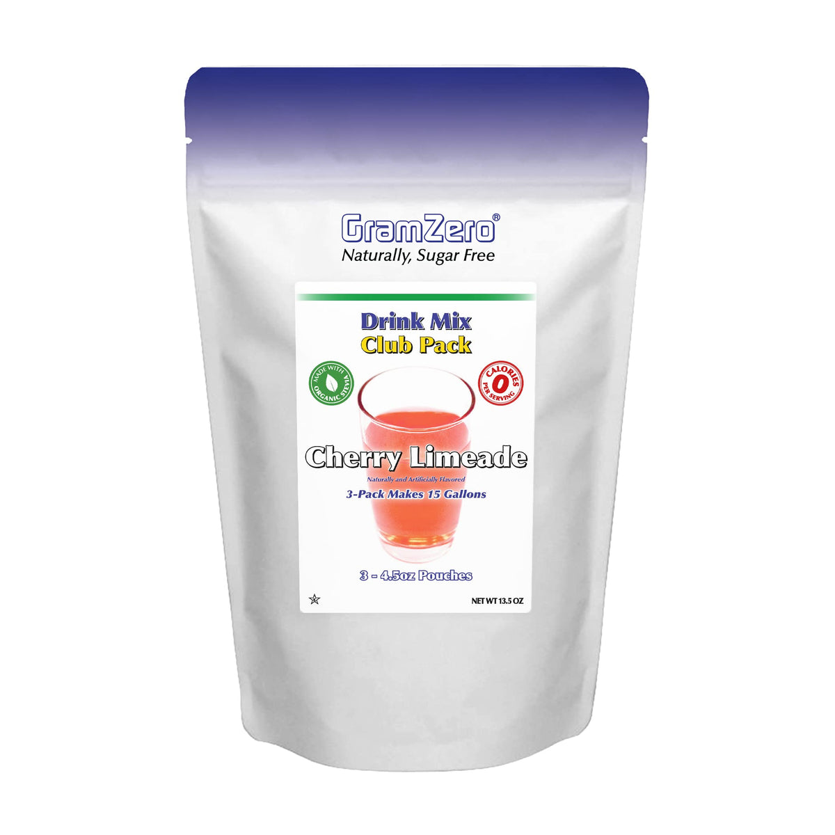GramZero Cherry Limeade bottle pour shows zero calorie flavor for drinks