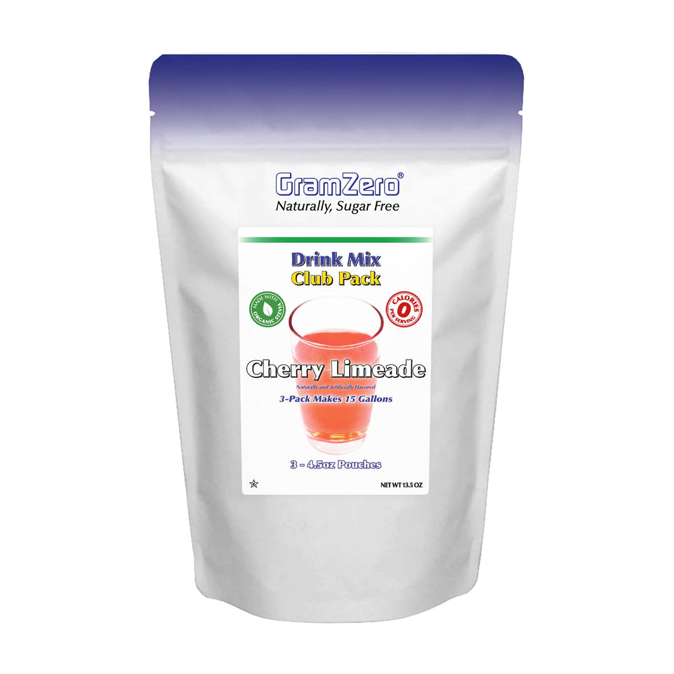 GramZero Cherry Limeade bottle pour shows zero calorie flavor for drinks