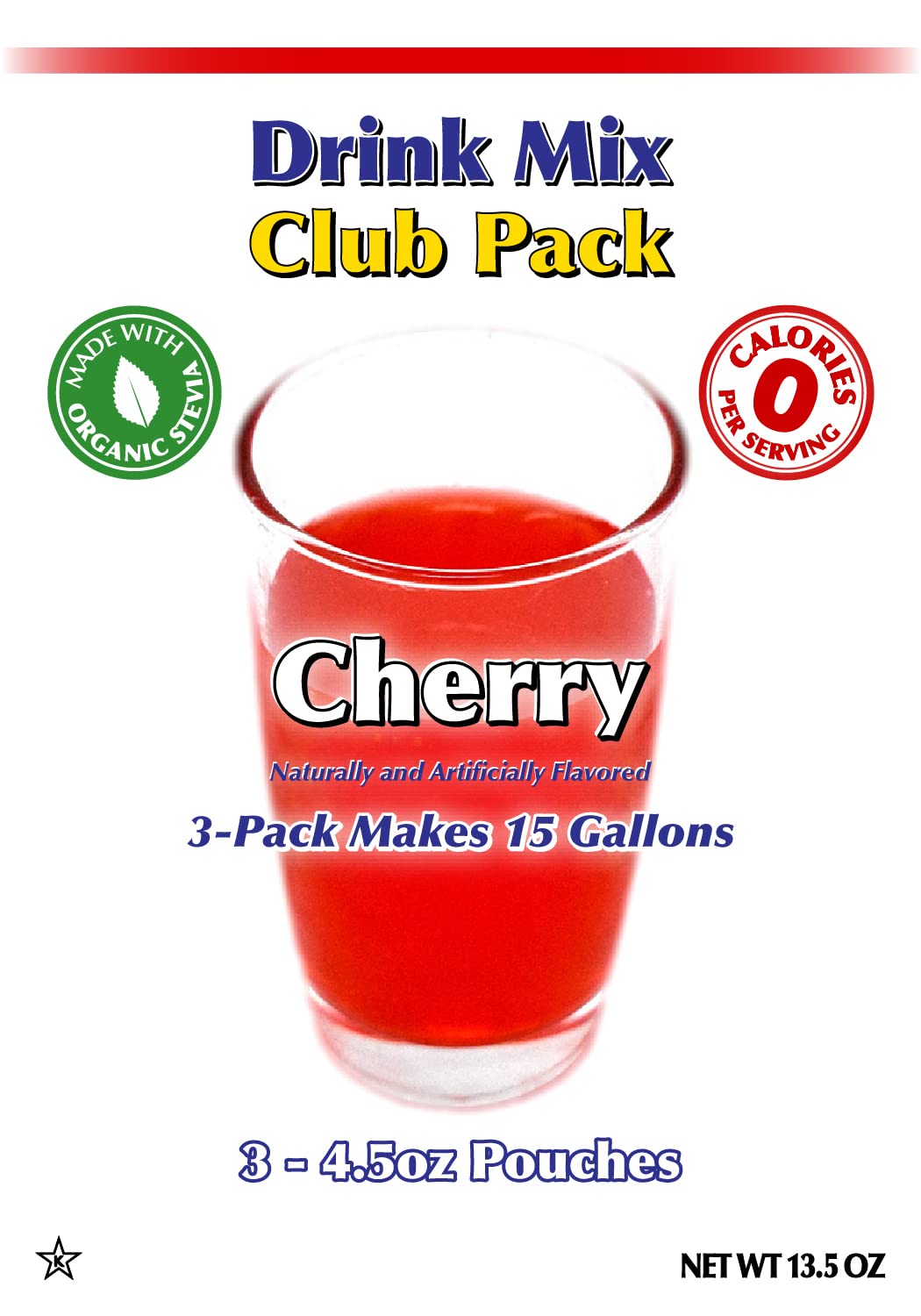 GramZero Cherry stevia-sweetened drink mix enhances water with natural sweetness.