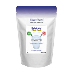 GramZero Coconut Drink Mix poured into water for a zero-calorie hydration option