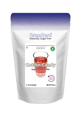 GramZero cotton candy zero-calorie drink mix pouch for keto hydration
