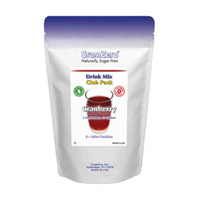 GramZero Cranberry drink mix pouch for zero-calorie flavoring in water.