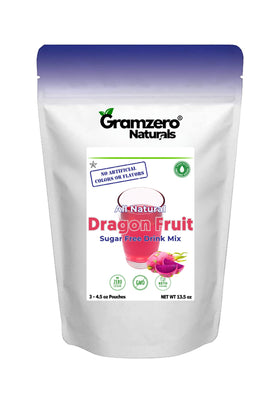 GramZero Dragon Fruit drink mix bottle pouring for zero-calorie refreshment.