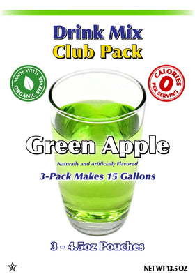 GramZero Green Apple drink mix dissolving in water for a sugar-free refreshment