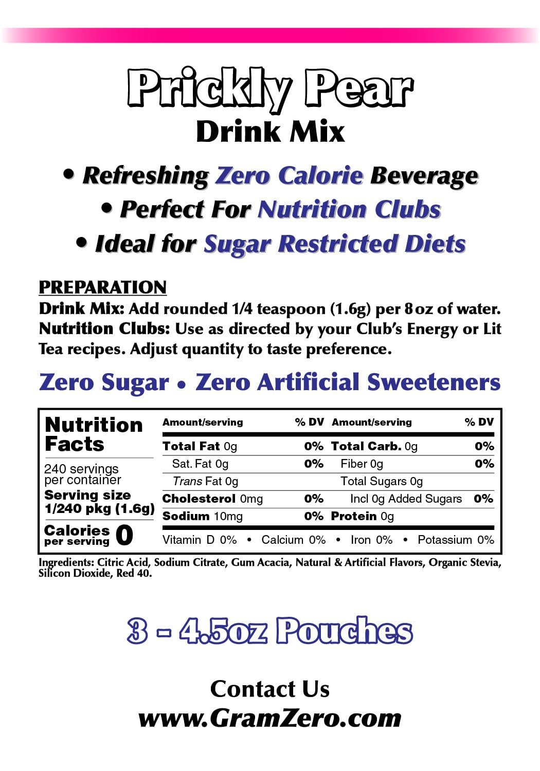 GramZero keto-friendly drink mix sachet ready for zero calorie loaded tea
