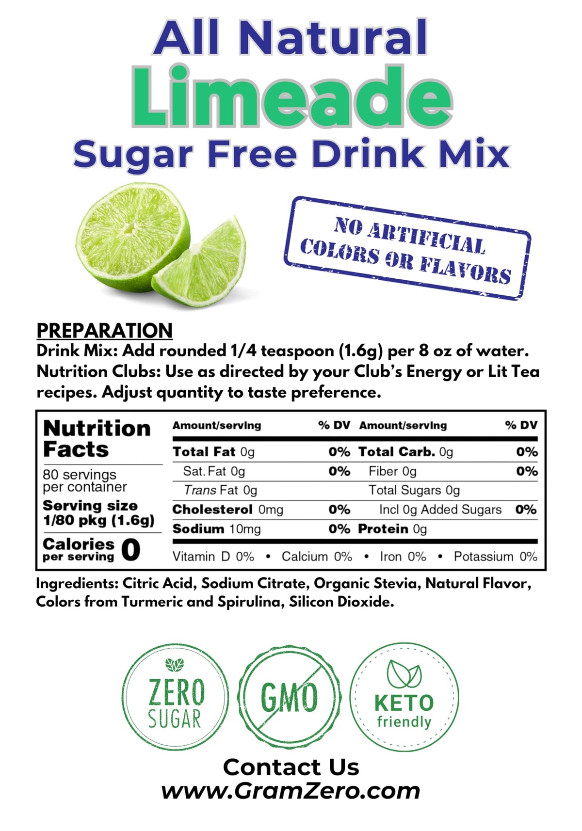 Glass of GramZero limeade showing a keto-friendly, low-carb beverage