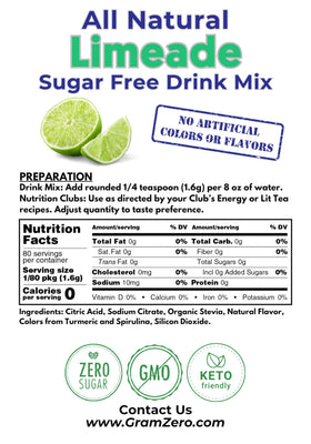 Glass of GramZero limeade showing a keto-friendly, low-carb beverage