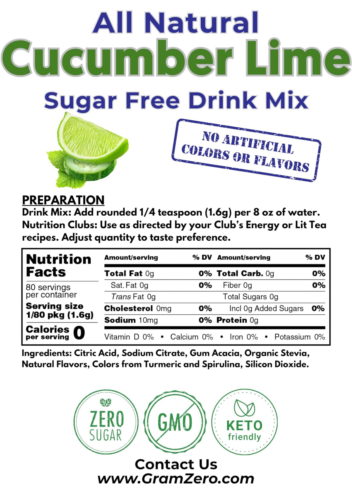 GramZero keto-friendly stevia drink mix pouch showcased for convenient flavoring.