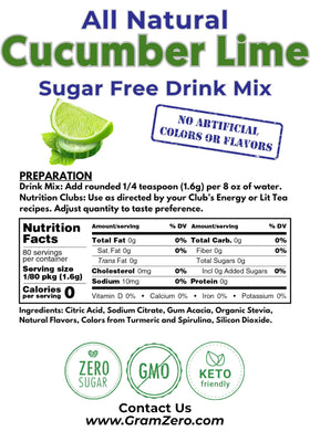 GramZero keto-friendly stevia drink mix pouch showcased for convenient flavoring.