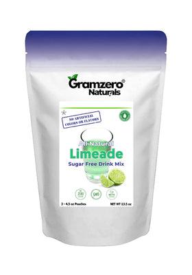 GramZero limeade powder dissolving in water for zero-calorie refreshment