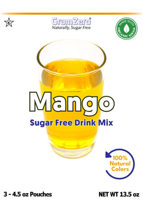 GramZero Mango drink mix in a Loaded Tea recipe idea image demonstrates flavor without calories.