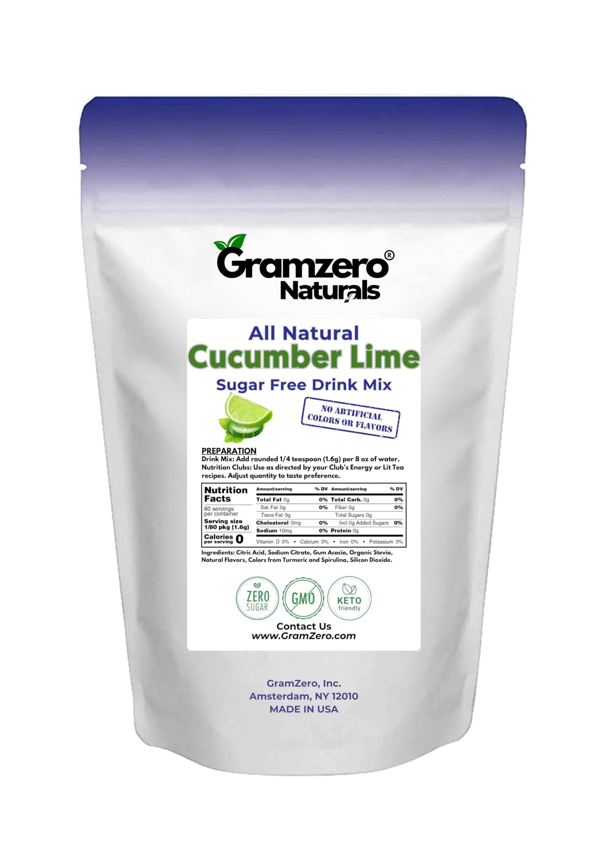 GramZero Loaded Tea recipe idea using cucumber lime mix for flavor boost.