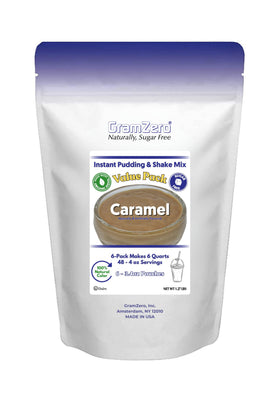 GramZero natural color caramel sugar free pudding 6-pack for easy low-carb dessert