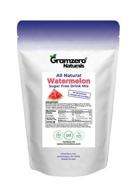 GramZero Natural colors-flavors label signals non-GMO ingredients and clean nutrition.