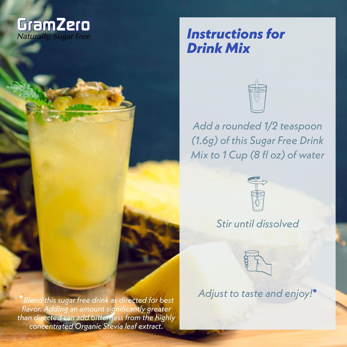 GramZero nutrition club loaded tea setup demonstrates convenient flavor options.