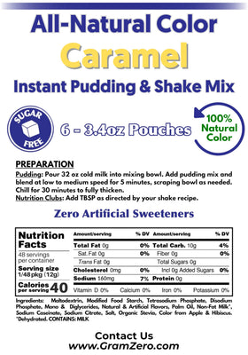GramZero organic stevia packet showcasing natural sweetening for sugar-free desserts
