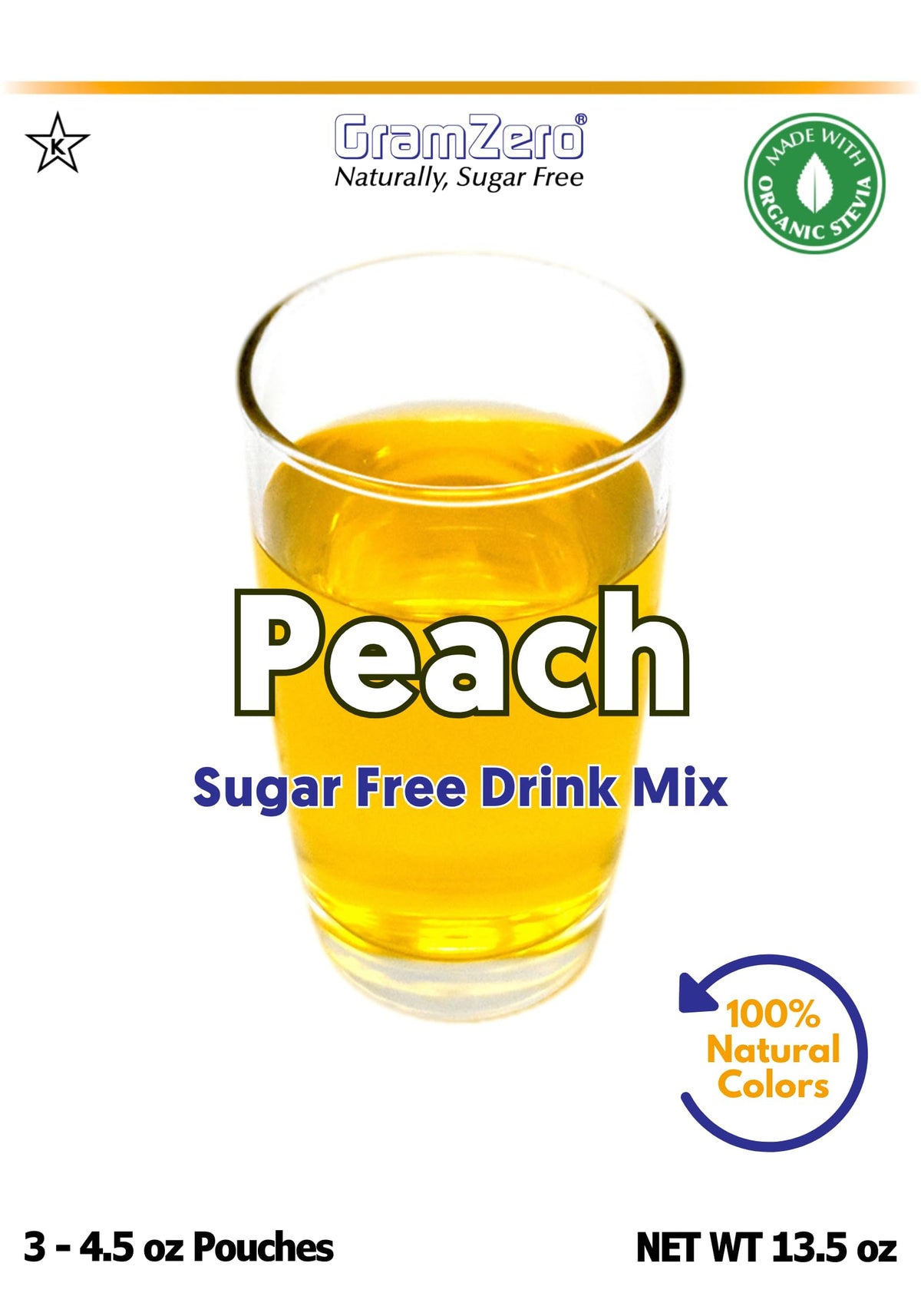 GramZero Peach tea mix ready for nutrition club Loaded Tea recipes.
