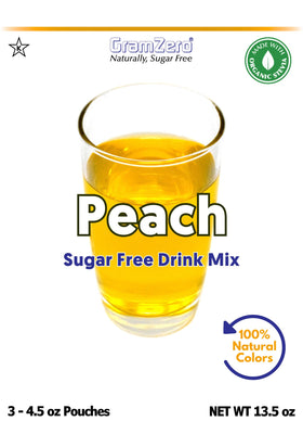 GramZero Peach tea mix ready for nutrition club Loaded Tea recipes.