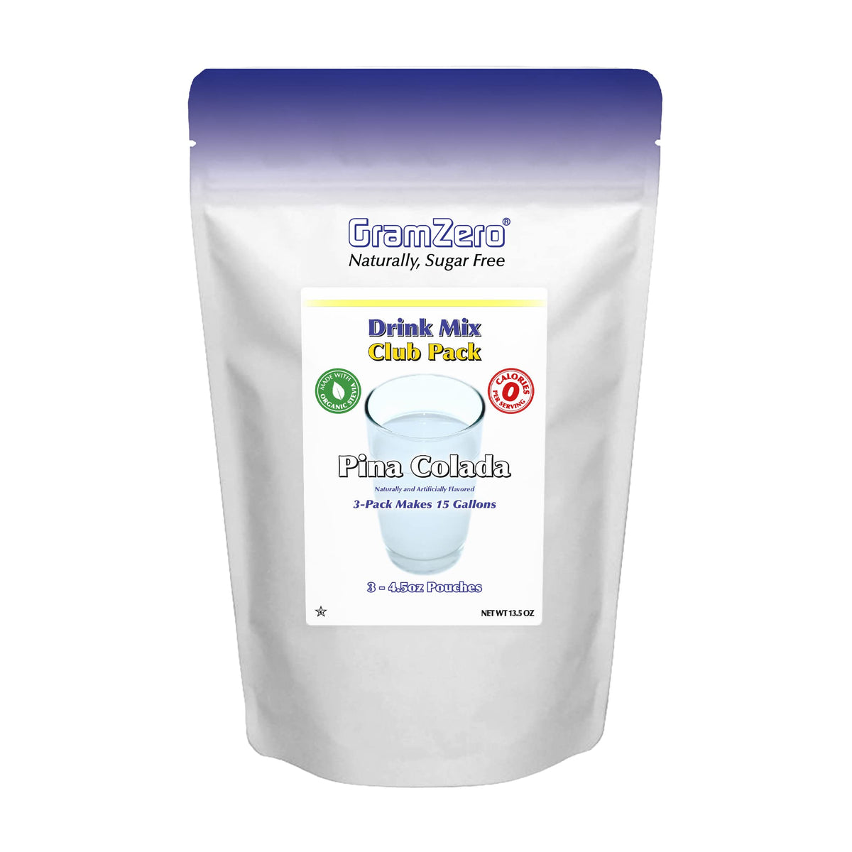 GramZero Pina Colada master pouch for convenient zero-calorie flavoring.