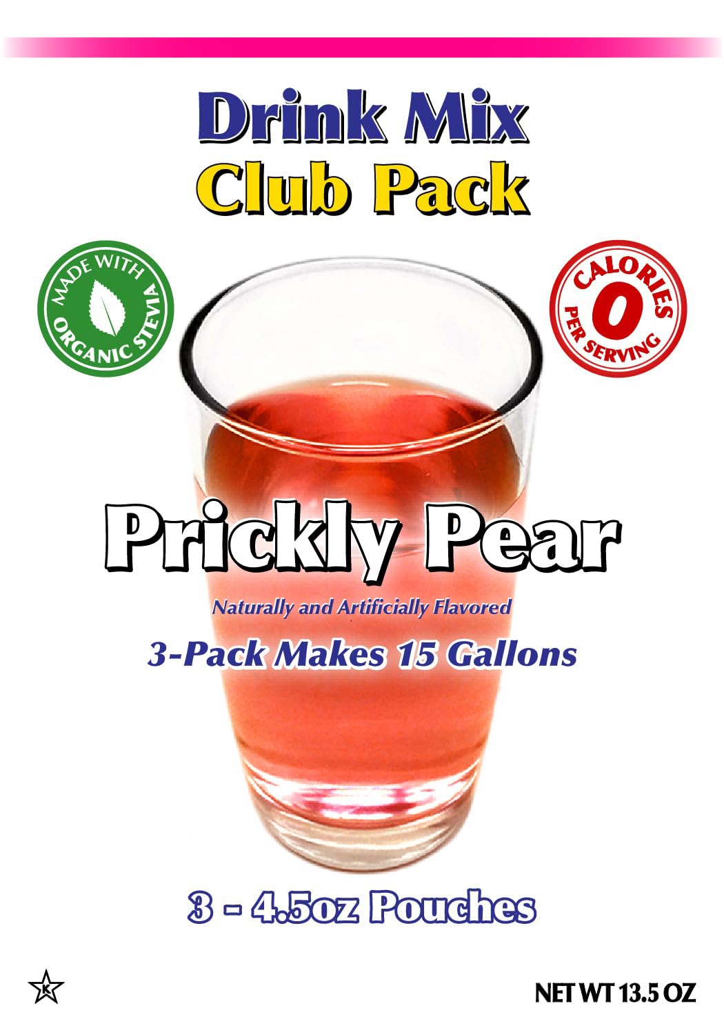 GramZero prickly pear organic stevia sweetened label close-up, signaling sugar-free flavor