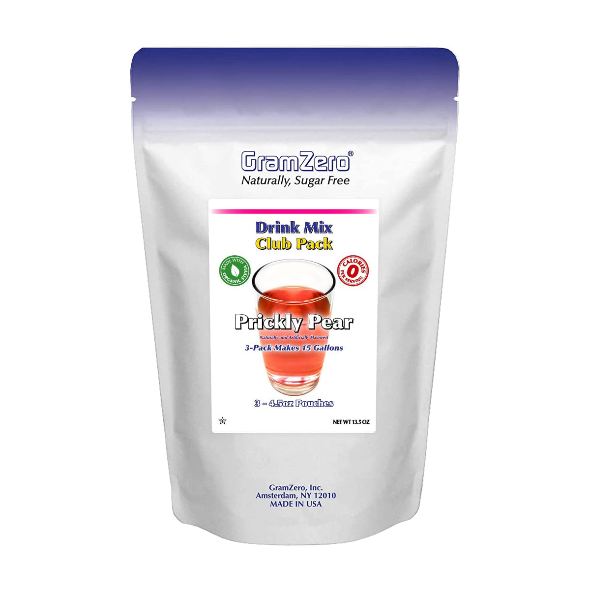 GramZero prickly pear zero calorie drink mix bottle, ideal for keto-friendly beverages