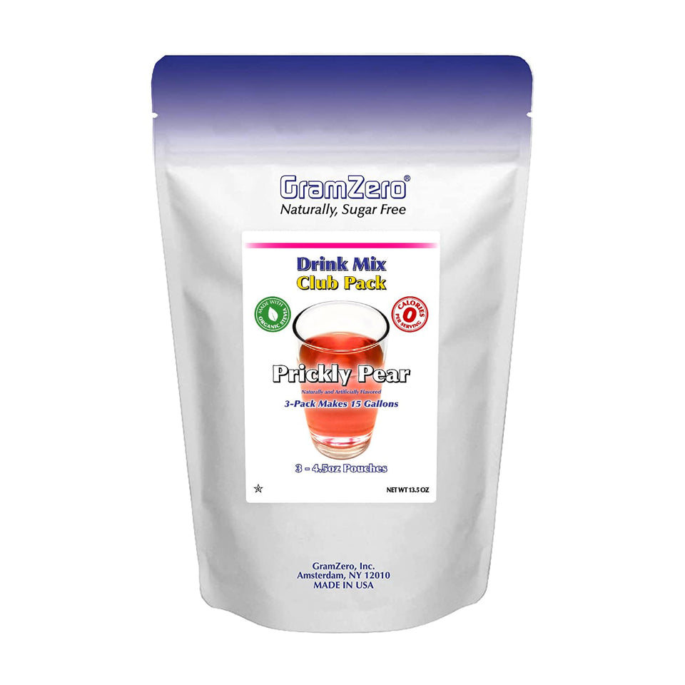 GramZero prickly pear zero calorie drink mix bottle, ideal for keto-friendly beverages
