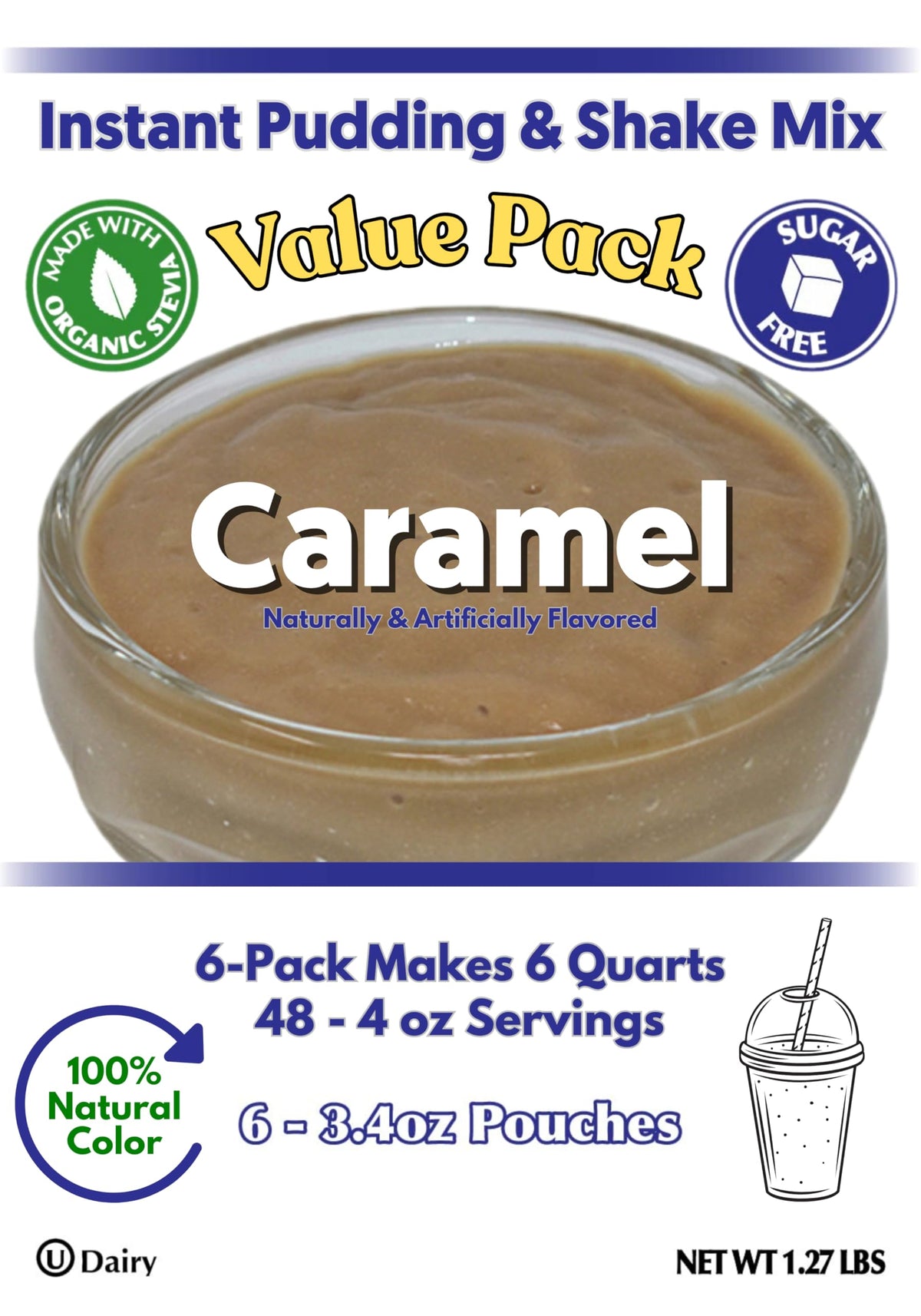 GramZero pudding mix being blended in a bowl to reveal creamy texture