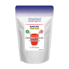 GramZero Rainbow Candy drink mix bottle pour adds zero-calorie flavor.