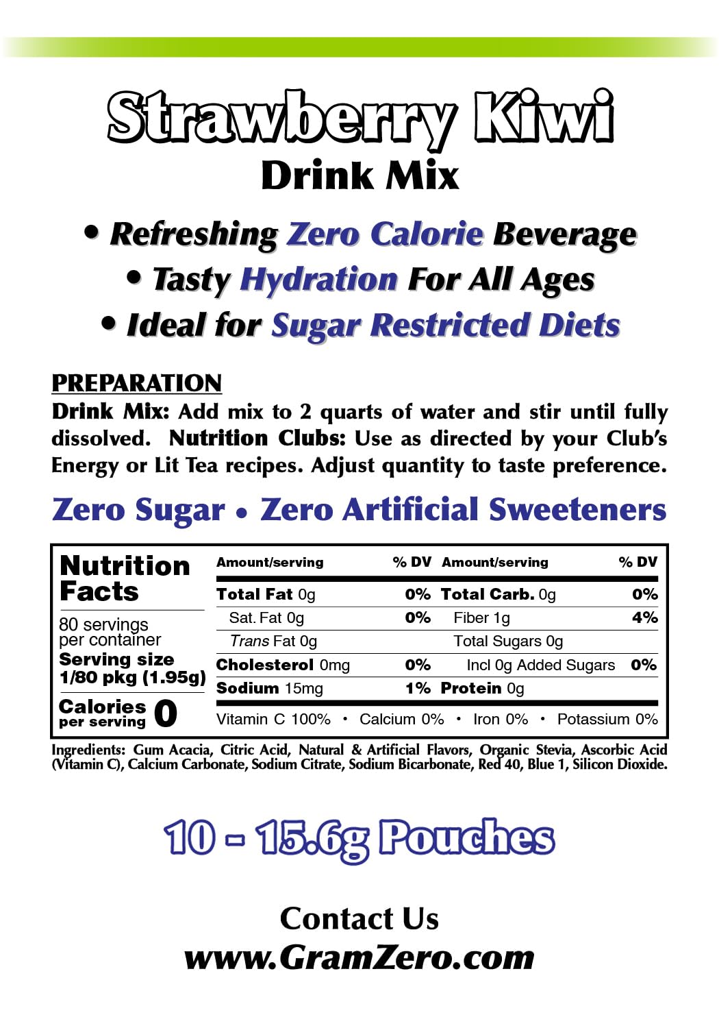 Dissolving GramZero mix in water to flavor a refreshing beverage