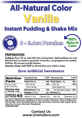GramZero Vanilla Sugar Free Pudding with dairy milk mix for creamy low-carb dessert
