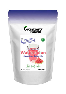 GramZero Watermelon Zero Calorie Drink Mix bottle showcases natural colors for a clean, refreshing option.