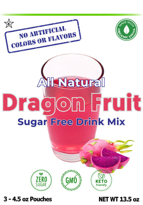 Glass of GramZero zero-calorie dragon fruit drink over ice.