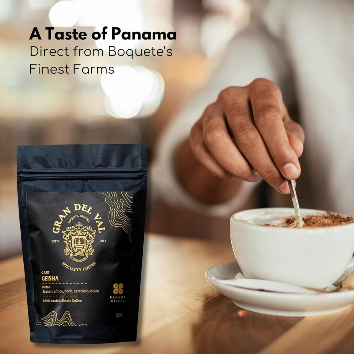 Gran Del Val Geisha coffee label notes Panama origin authenticity