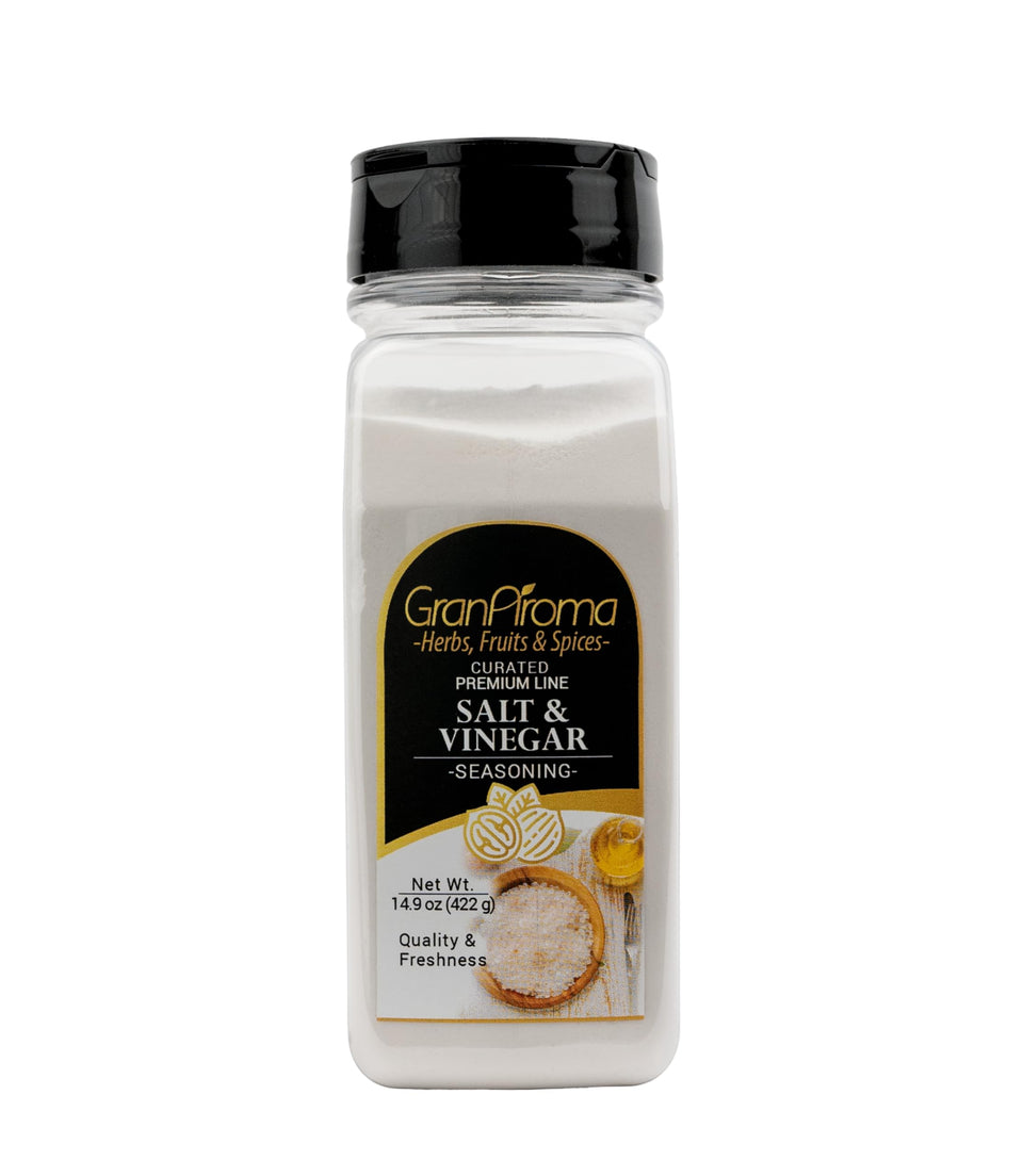 GranAroma Salt & Vinegar Seasoning in a shaker jar for easy flavor boosts.