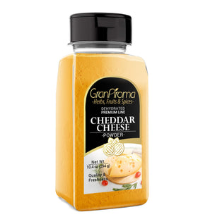 GranAroma Cheddar Cheese Powder bottle front with pure cheddar flavor