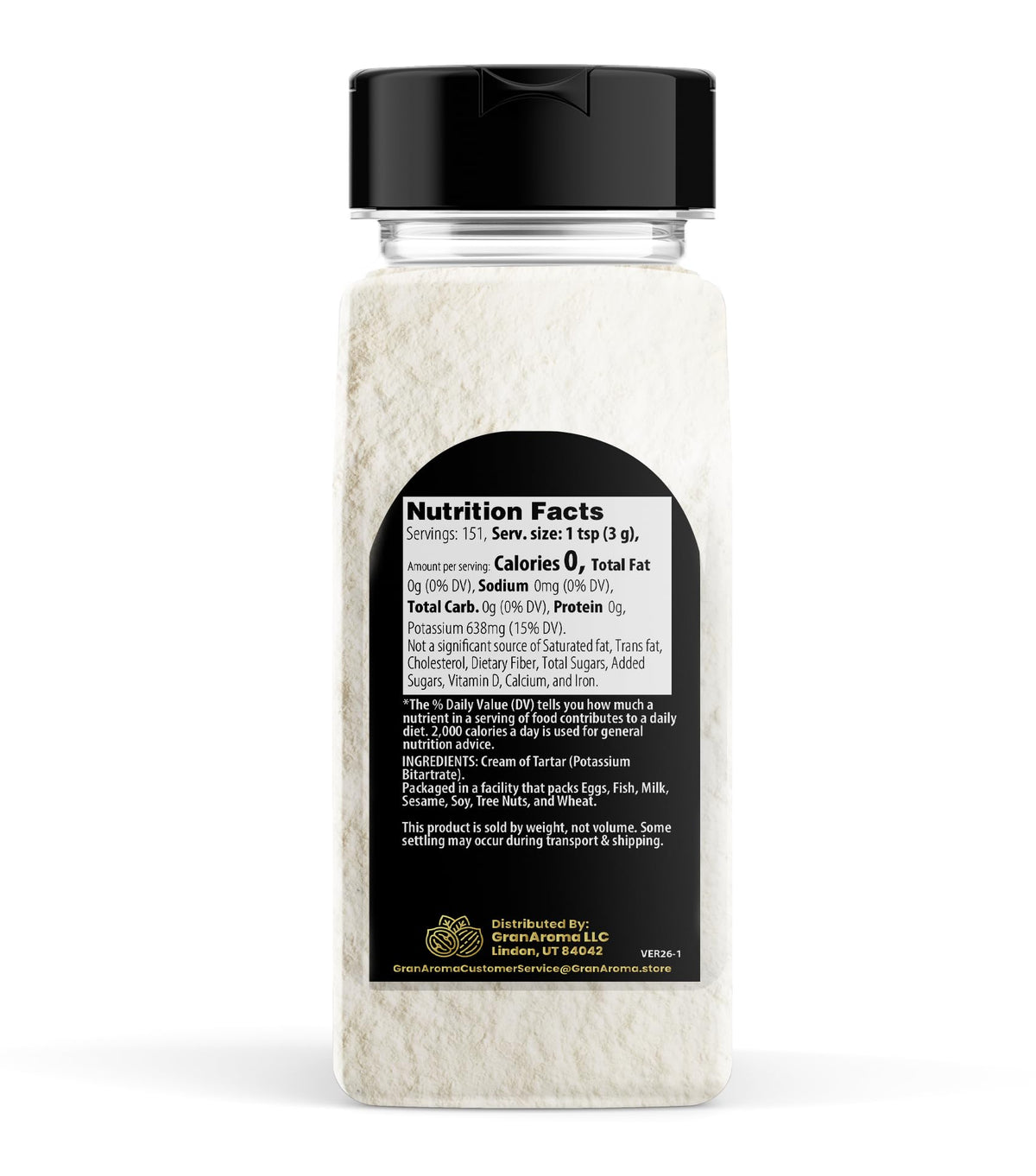 GranAroma Cream of Tartare added to cookies and cakes improves texture and stability