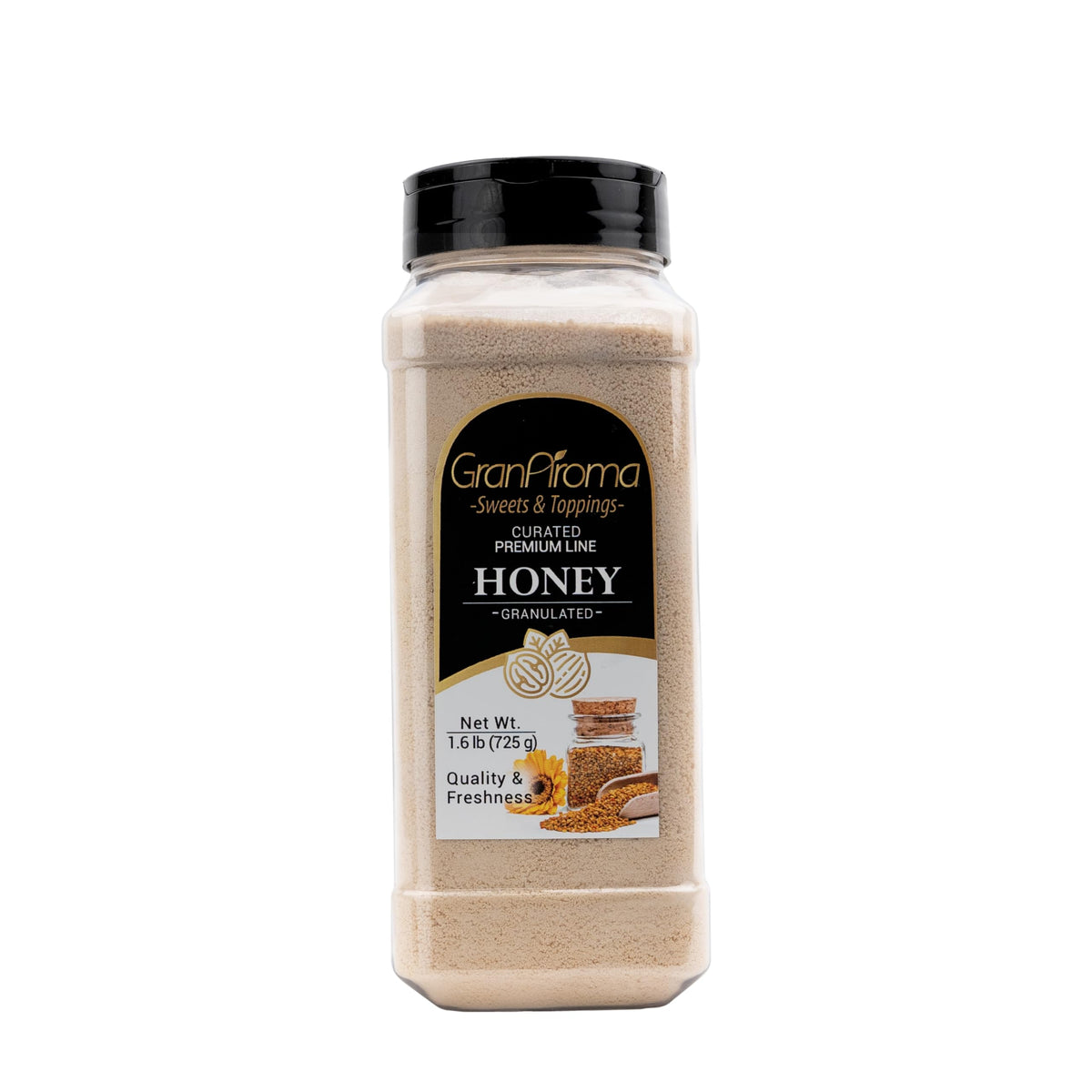 GranAroma Honey Granules packaging options showing versatile storage and use